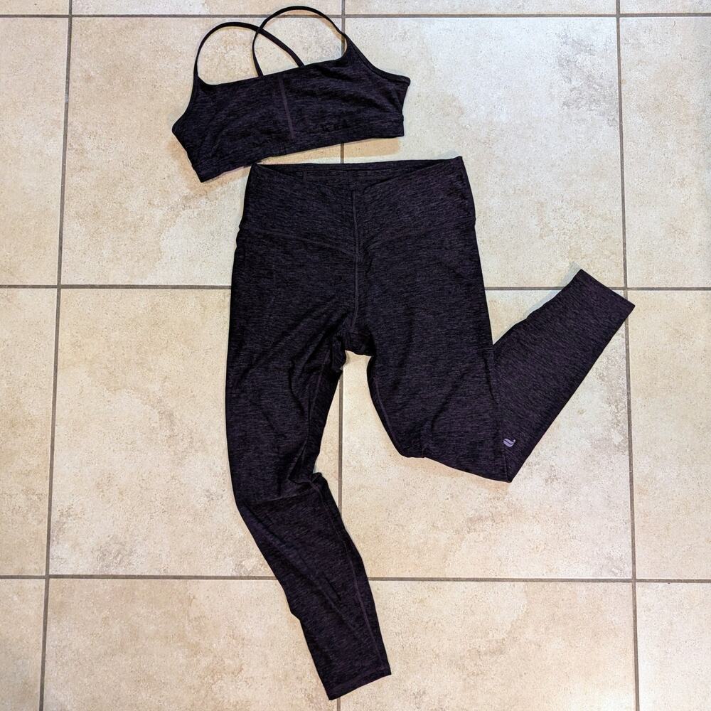 Fabletics Heather Flex Leggings and Bra set - Dark Purple